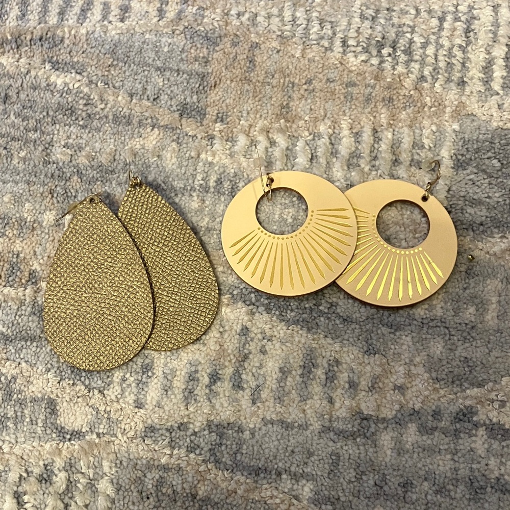 Chic Gold Textured and Sunburst Earring